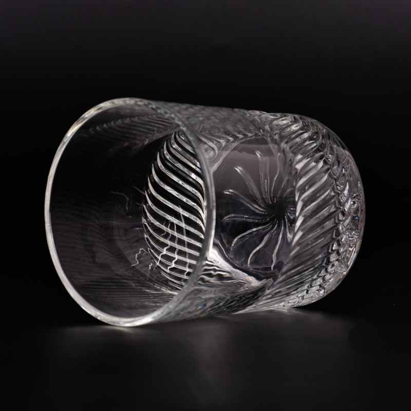 Customized clear glass candle vessels scented candle jars