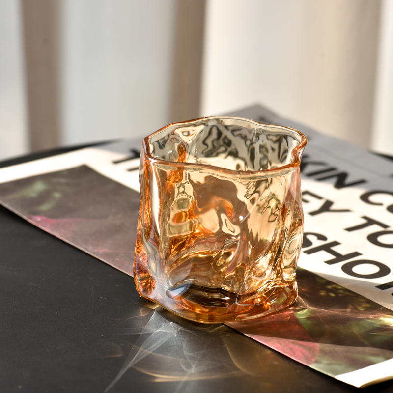 200ml amber glass candle holder with new design glass jars wholesale