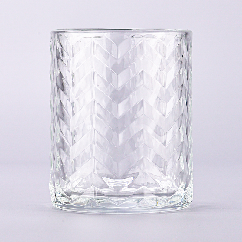 Luxury clear glass candle vessels large capacity glass jars for candle making