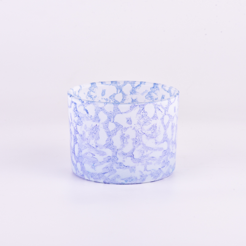 510ml wide mouth rockiness effect on glass candle holder for supplier