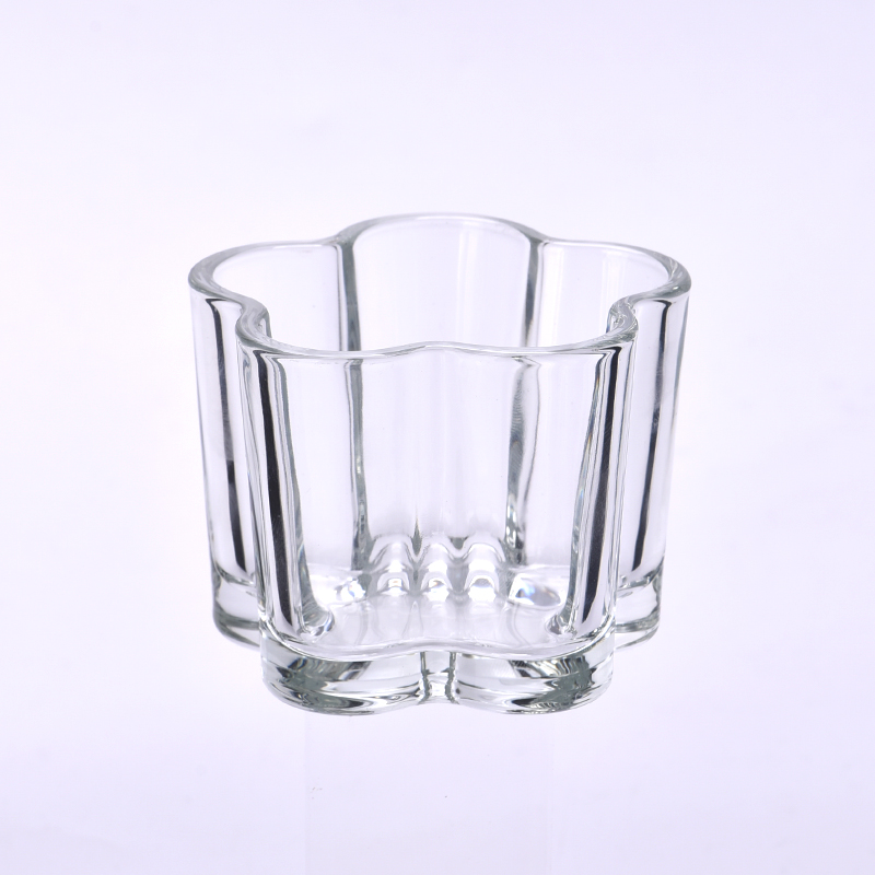 Luxury Flower Shape Glass Vessel Scented Candle Holder