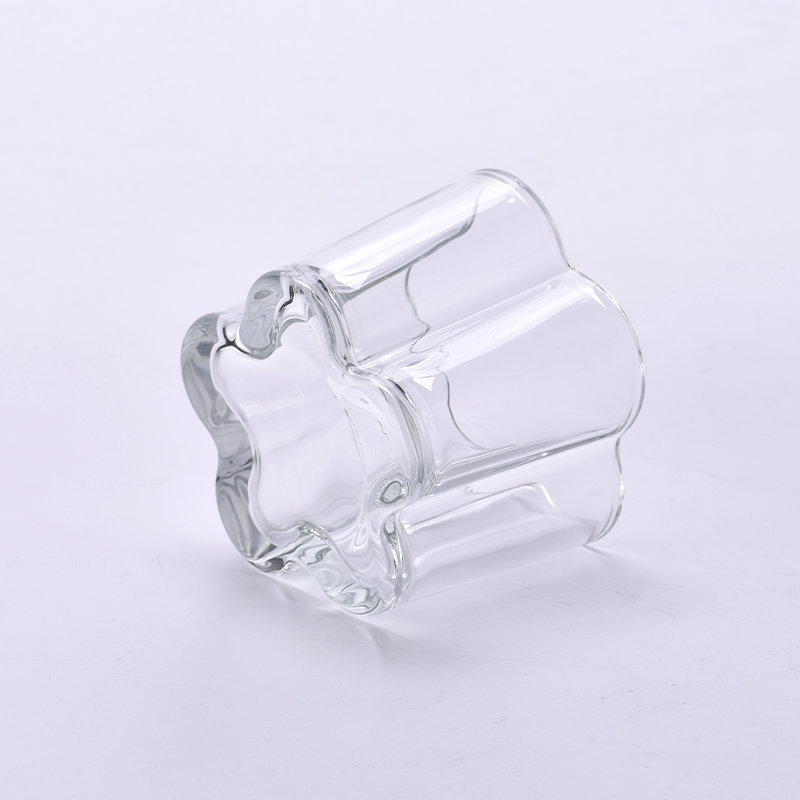 Luxury Flower Shape Glass Vessel Scented Candle Holder