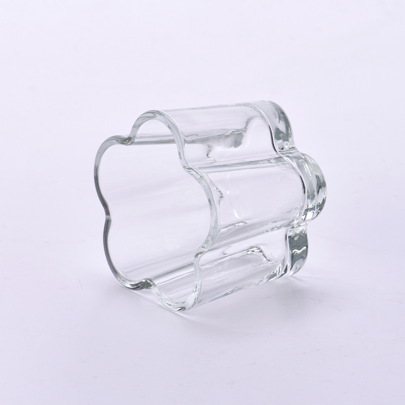 Luxury Flower Shape Glass Vessel Scented Candle Holder