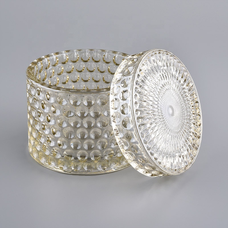luxury glass candle container with lid