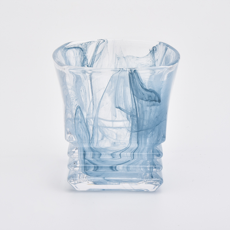 wholesales green black beautiful glass candle jar for home decoration