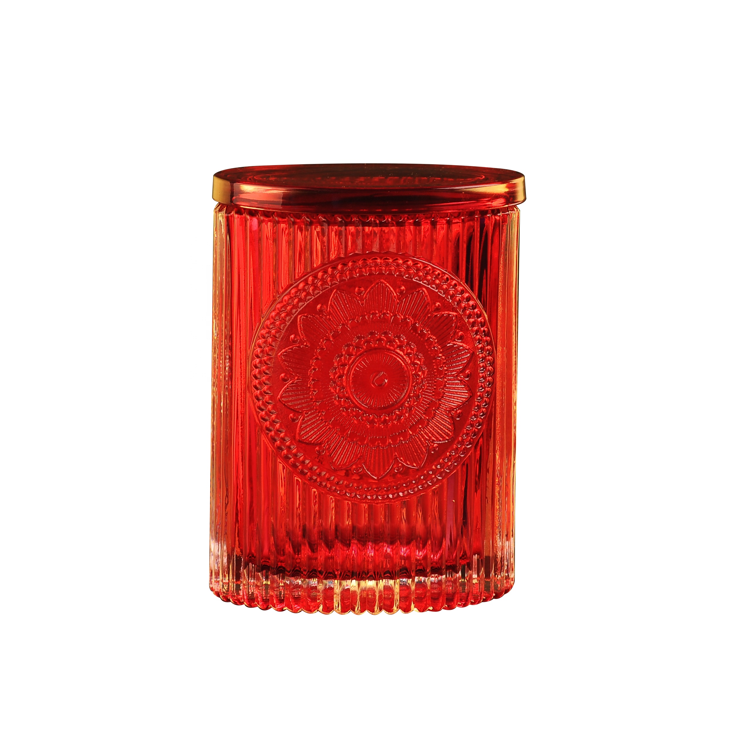 10oz Sunny votive crystal lotus luxury glass candle holders with lid