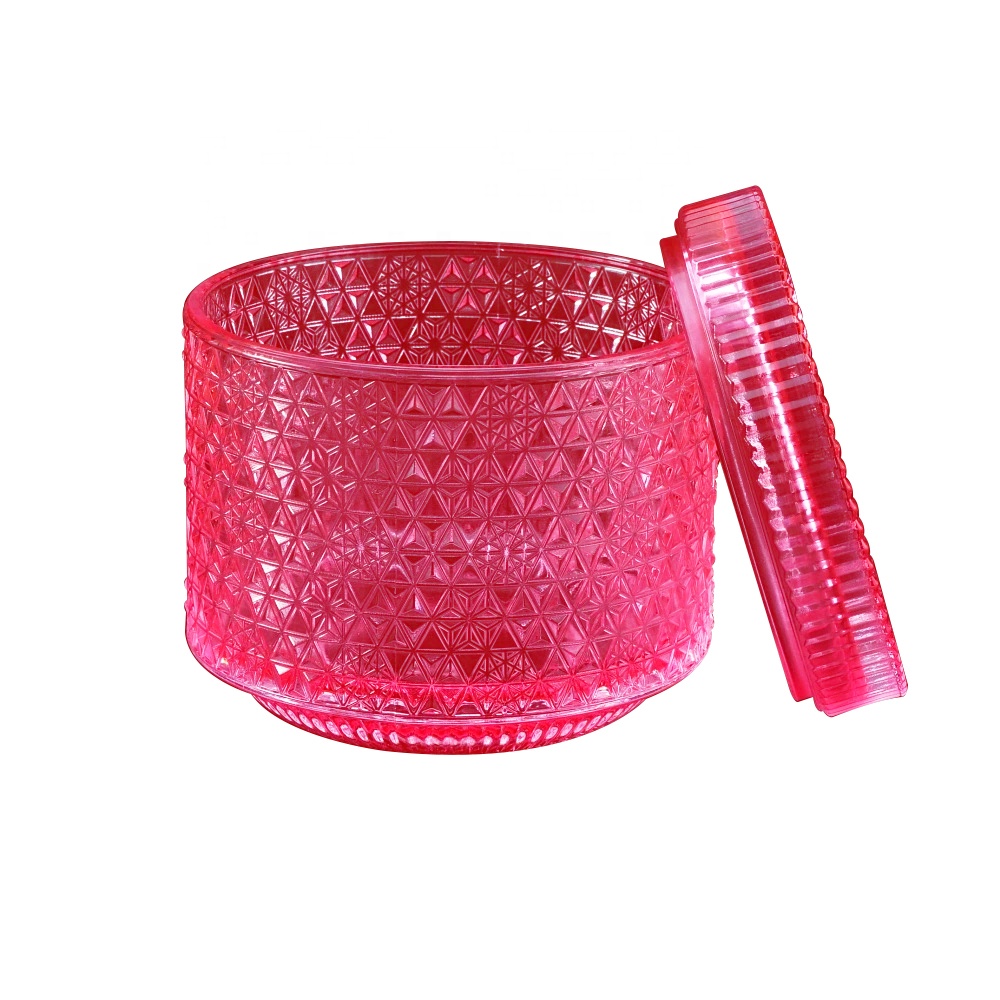 Hot sales crystal empty luxury candle glass jar with lids 10oz 12oz