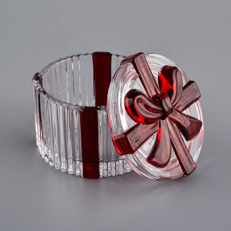 bowknot design luxury candle vessels with lids