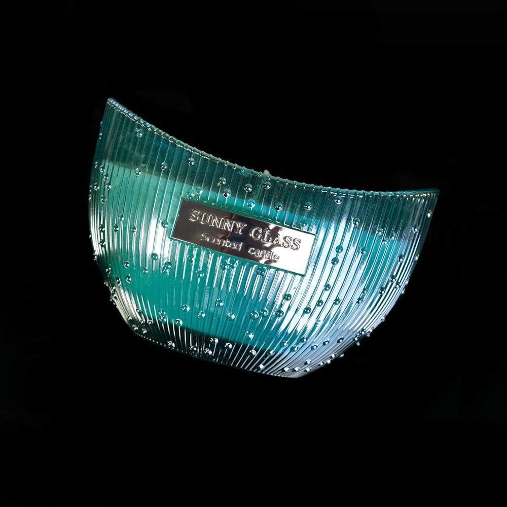 New design boat shape luxury glass candle jars