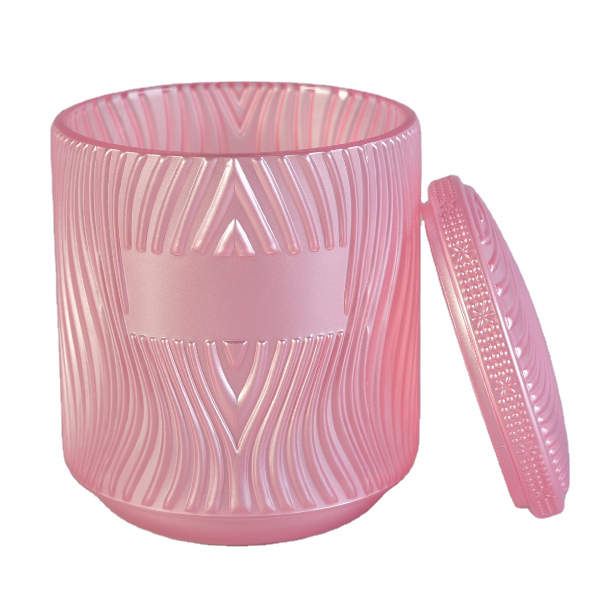 Manufacturer logo printing cylinder glass candle jar with lids