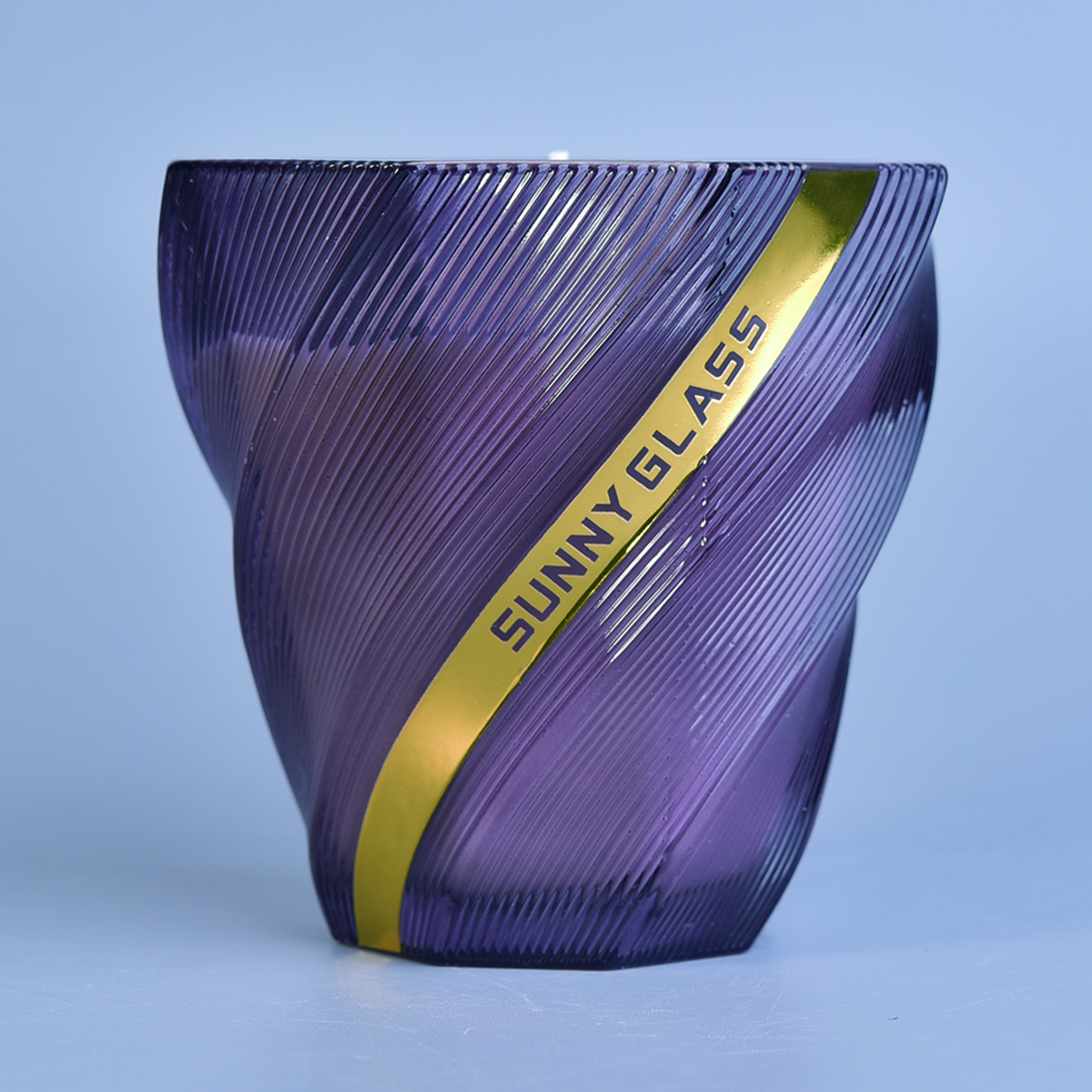 Sunny new design decorative amber glass jar candle container