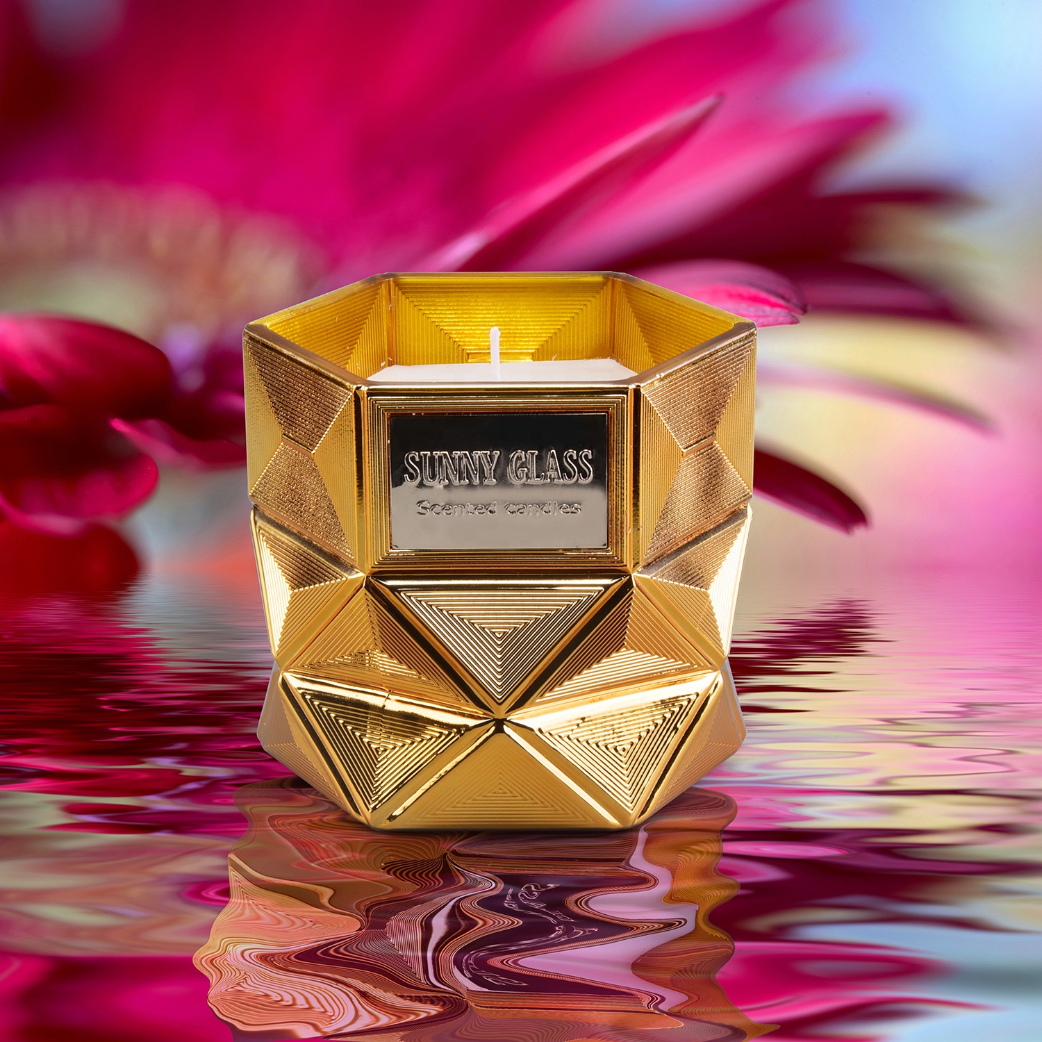 10oz 12oz Sunny new design scented luxury glass candle jar