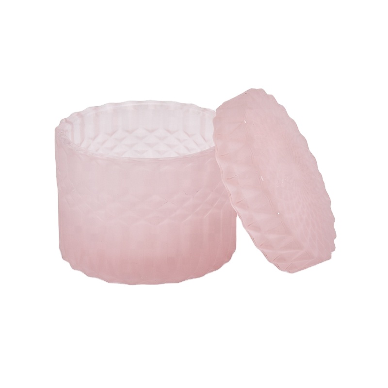 Matte candle container glass candle jars in bulk with lid