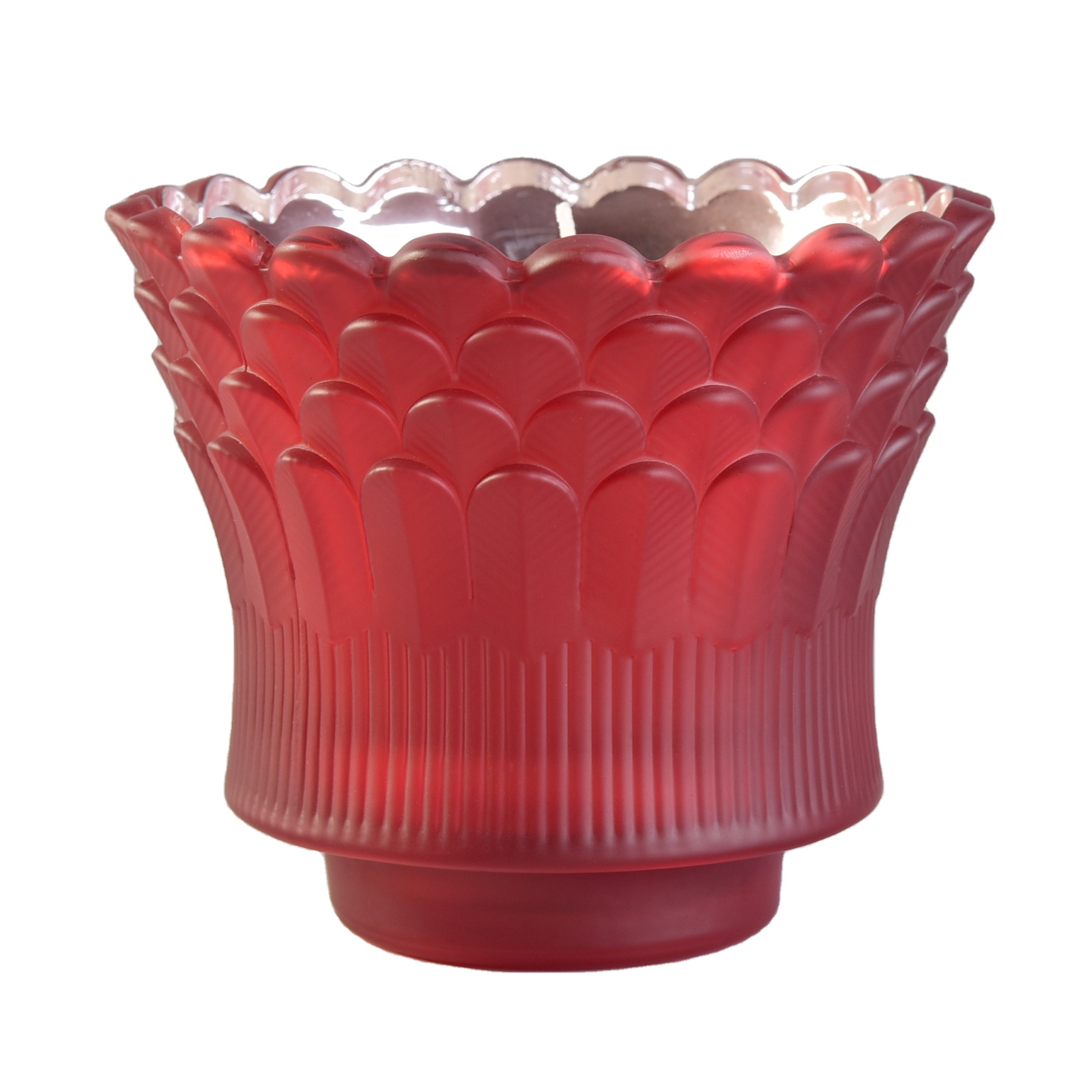 Suppliers feather design scented candles luxury glass candle holders