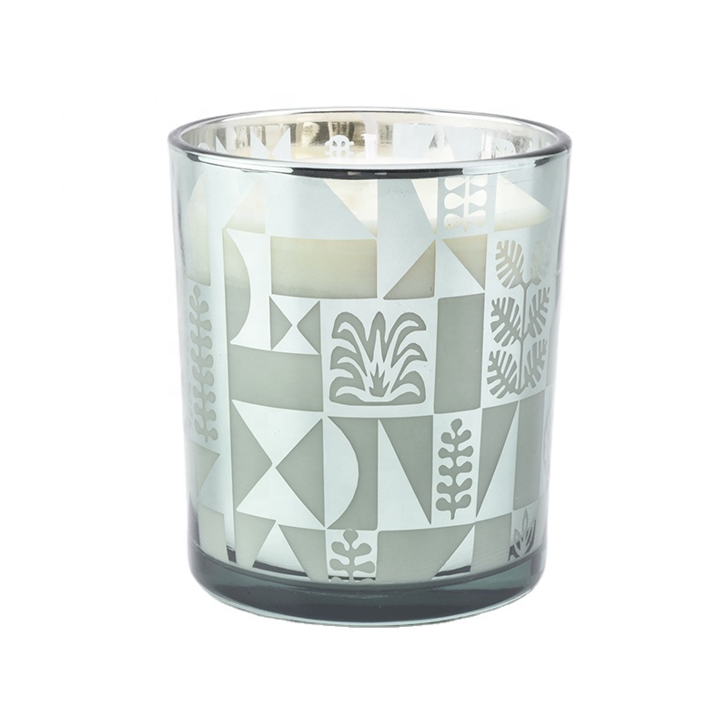 green electroplated 12oz empty luxury candle vessels scented candles glass jar