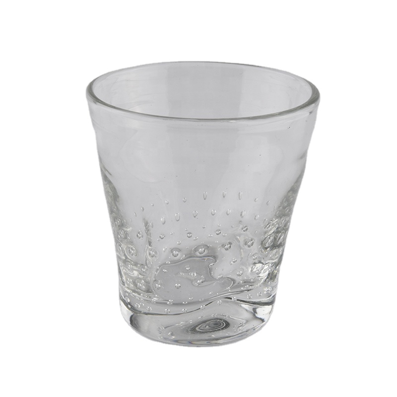 bubble inside handmade glass candle vessels