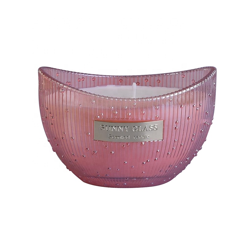 Sunny luxury decorative glass candle container