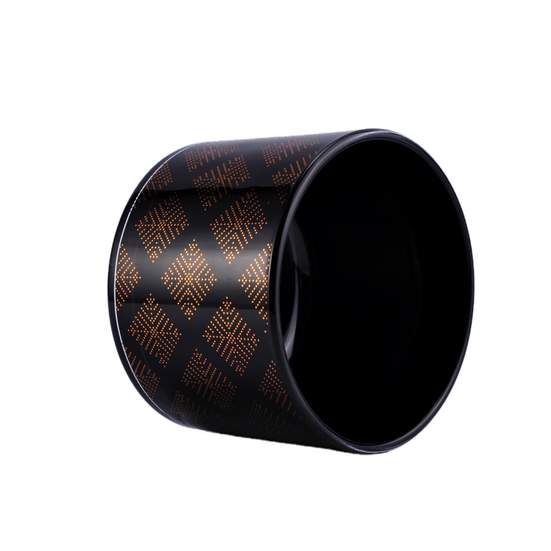 Sunny design luxury black empty glass candle jars in bulk