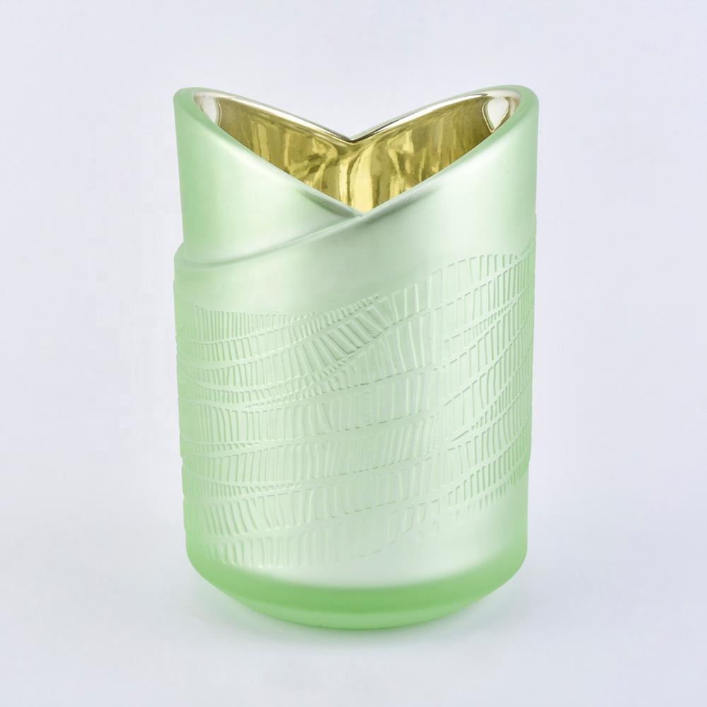 Wholesales custom luxury colored heart shape glass candle holder