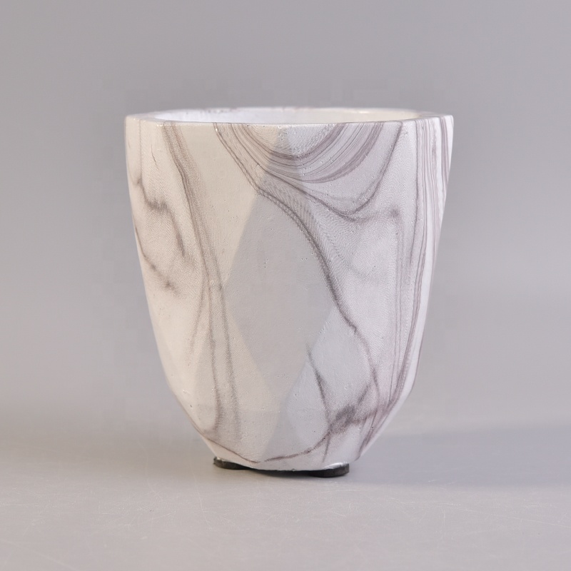 Geo custom cement candle jar for home decor