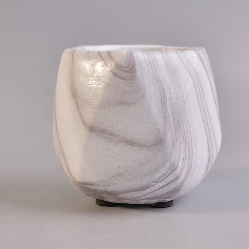 Geo vintage cement jars for candle making