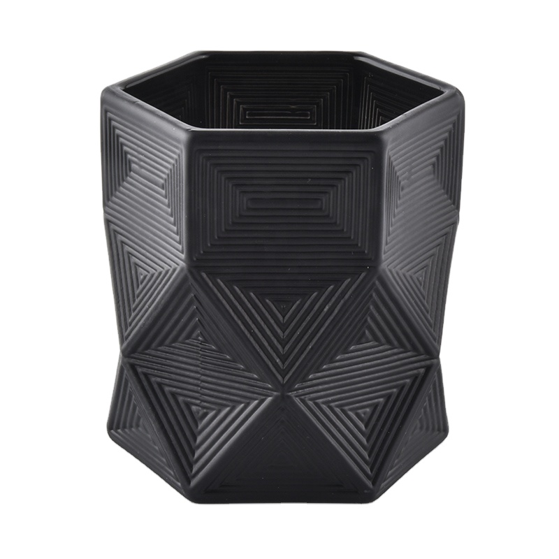 Black Marquina Candle holders candle jar with gold metal lid