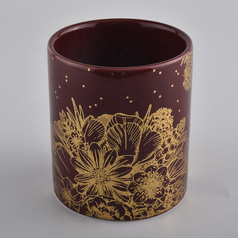 LOGO customized straight white ceramic candle jar with lid 14oz candle jars