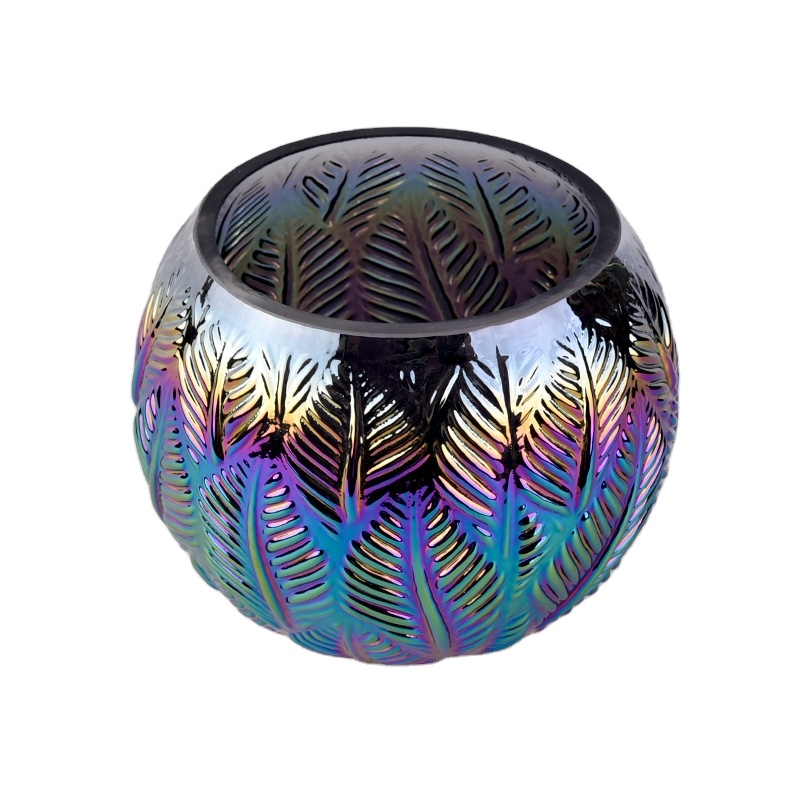 16 oz electroplating empty round glass candle jars home decor