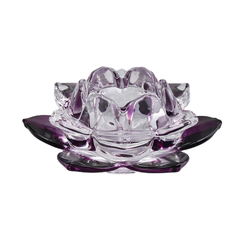 Luxury flower shape design glass candle jar for candle making