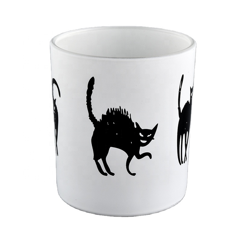 Holiday glass candle holders with custom logo printing