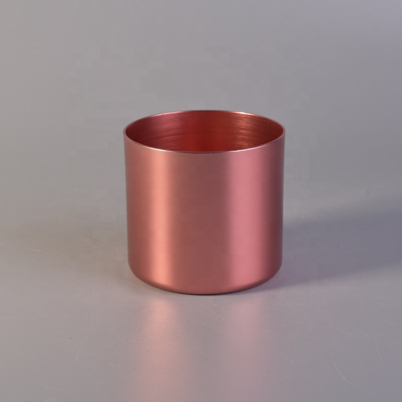 Custom pink candle tealight holder metal candle jar home decoration