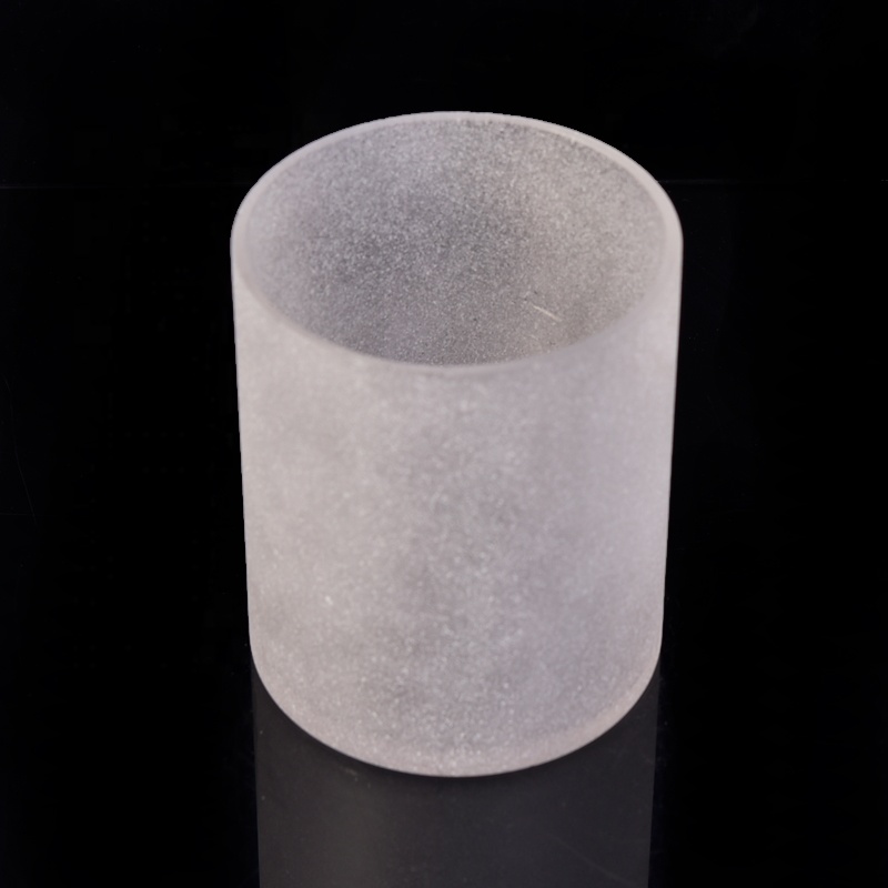 Clear custom candle cup matte glass holder home decoration