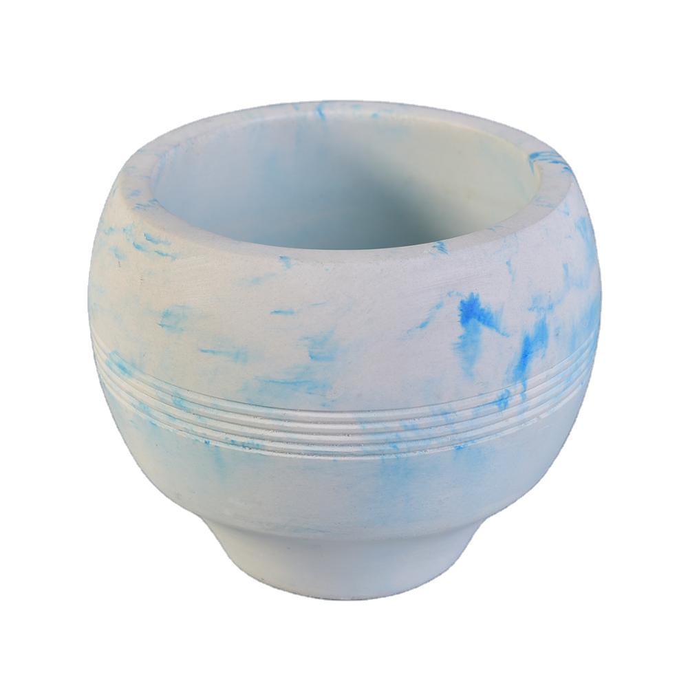 Sunny Matte round grey concrete candle holder vessel