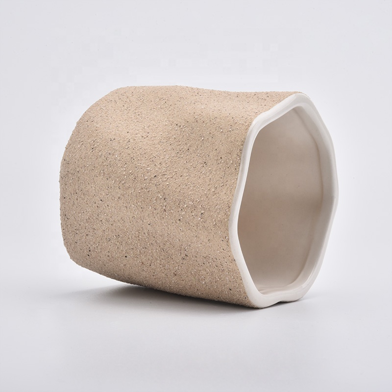 Frosted candle jars ceramic custom candleholder supplier