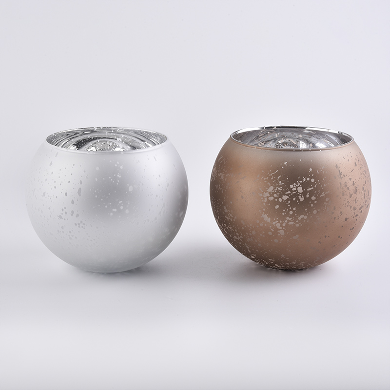 wholesale handmade glass ball shape glass candle holder home decor