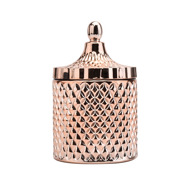 luxury glass candle holder wedding candle jar with lid