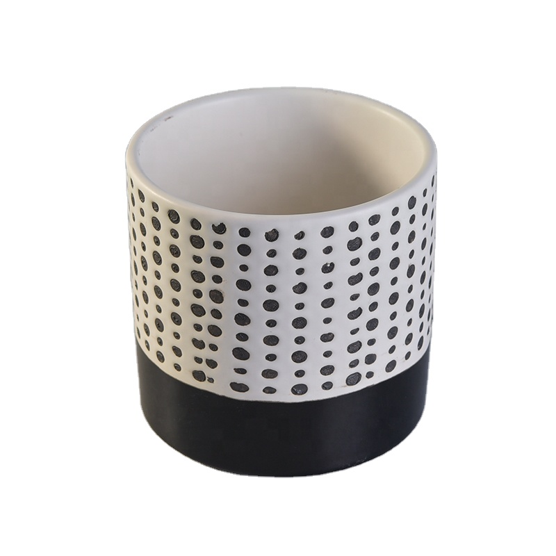 Cylinder spot jar candle Ceramic candle holder home decor wholesale