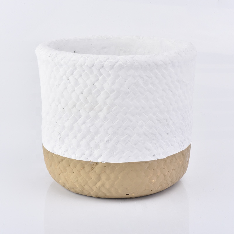 Gold candle jars customized concrete candle vessel in bulk