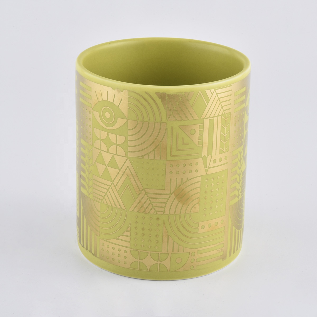 Wholesale Own Brand Custom Design Ivory Fragrance Round Ceramic Candle Jar