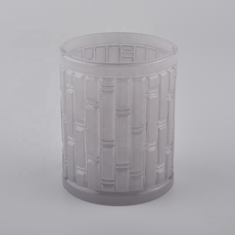 Factory Candle Holder ,Embossed Glass Vessel for Candle