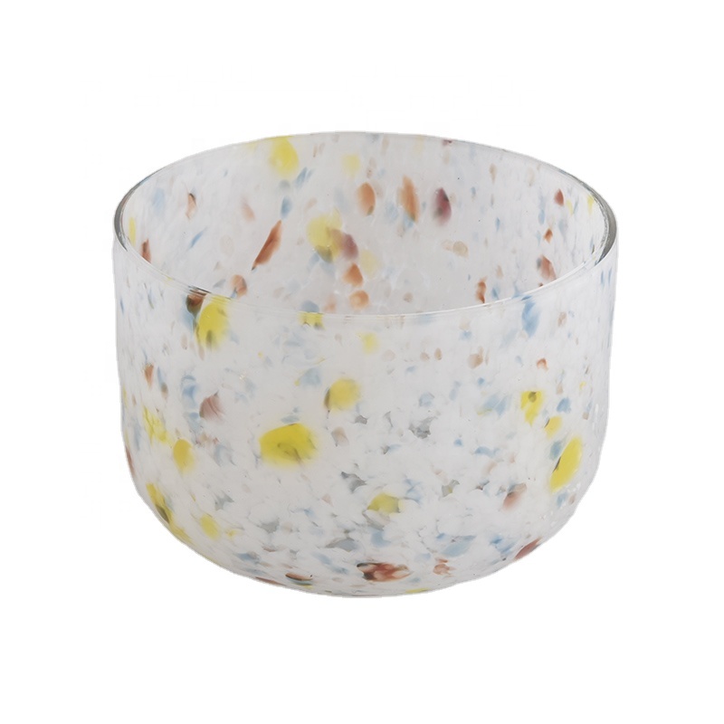 golden dot glass candle container candle jars wholesales