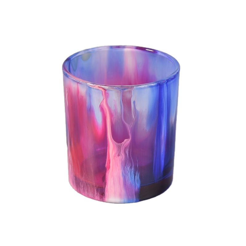 Cylinder colored glass candle tumblers 200ml
