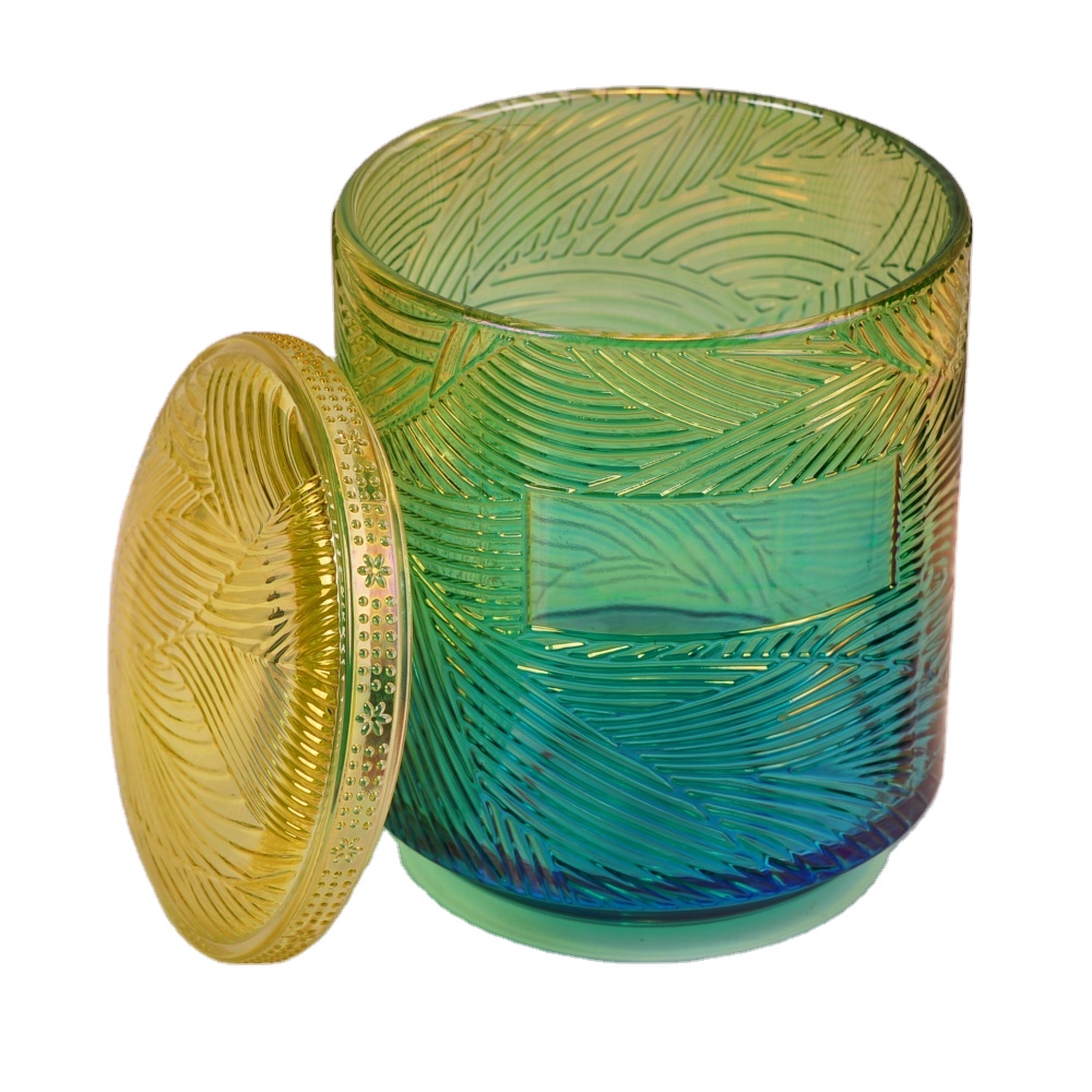 Sunny luxury personalized empty glass candle jars with lid in bulk
