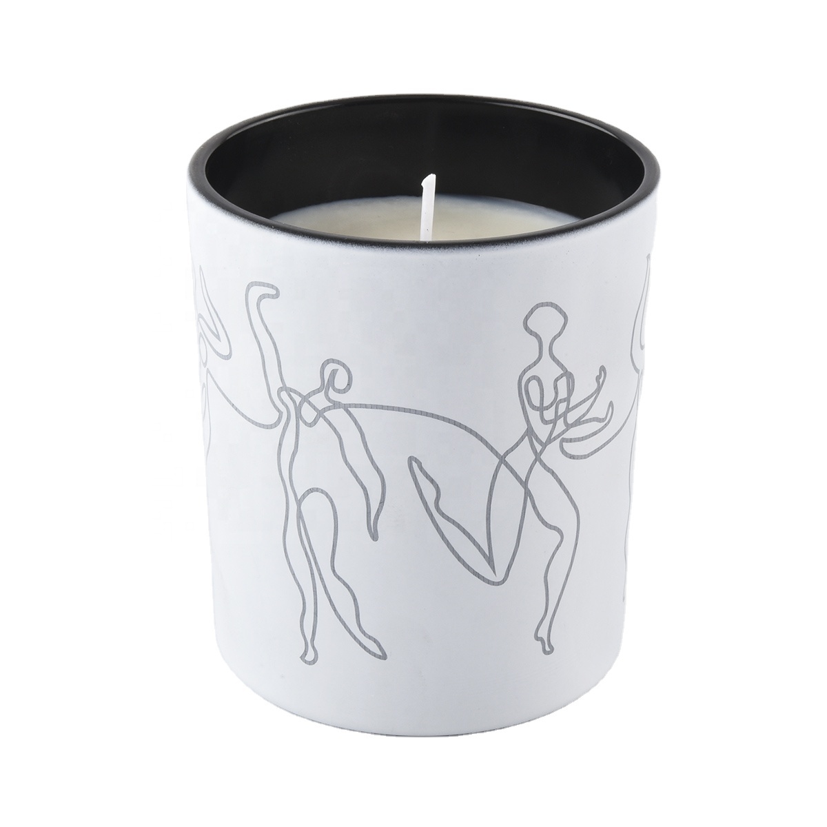 white candle jar frosted glass frost glass jar for candles 12oz