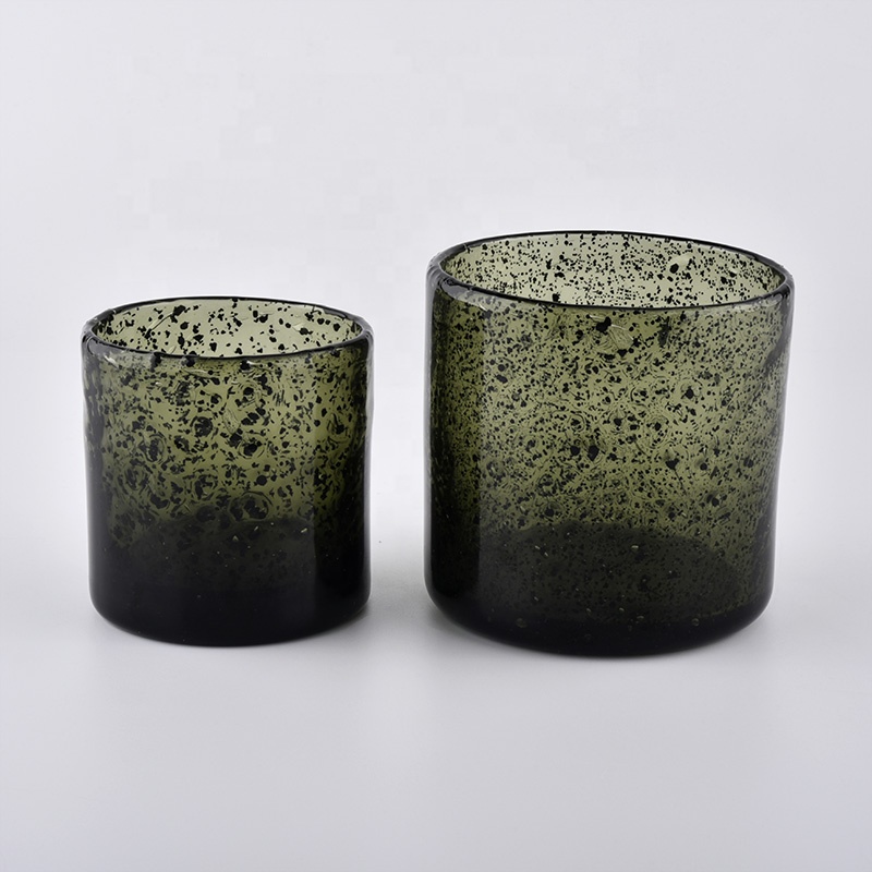 OEM ODM Sunny crystal empty bubble tealight candle glass jars