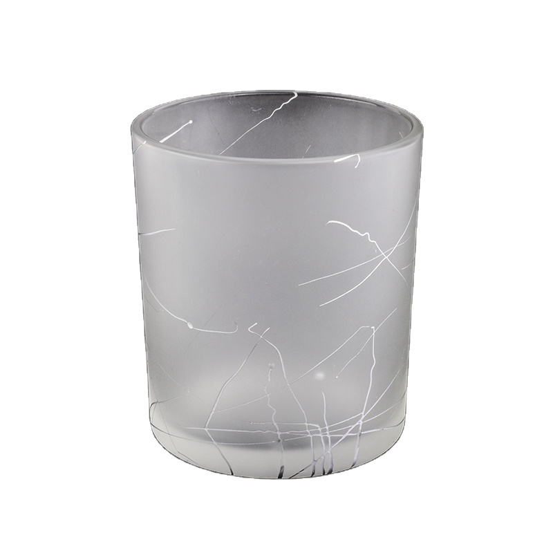 Luxury spraying electroplate glass candle holder