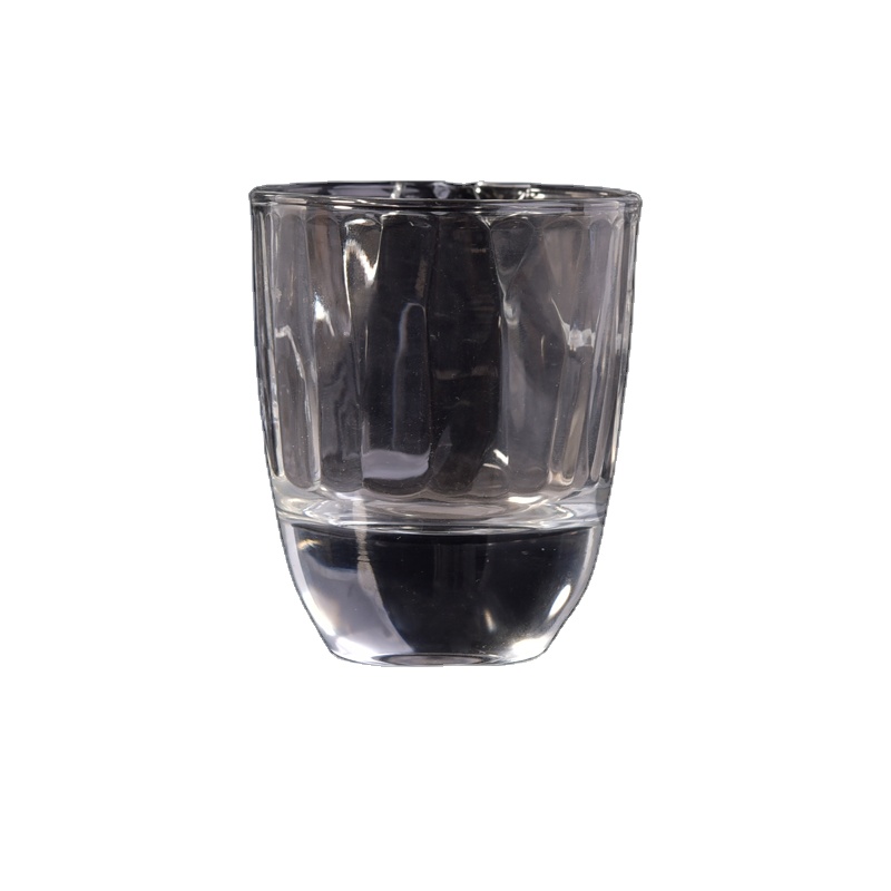 High White Votive Glass Candle Jar with Thick Bottom Base