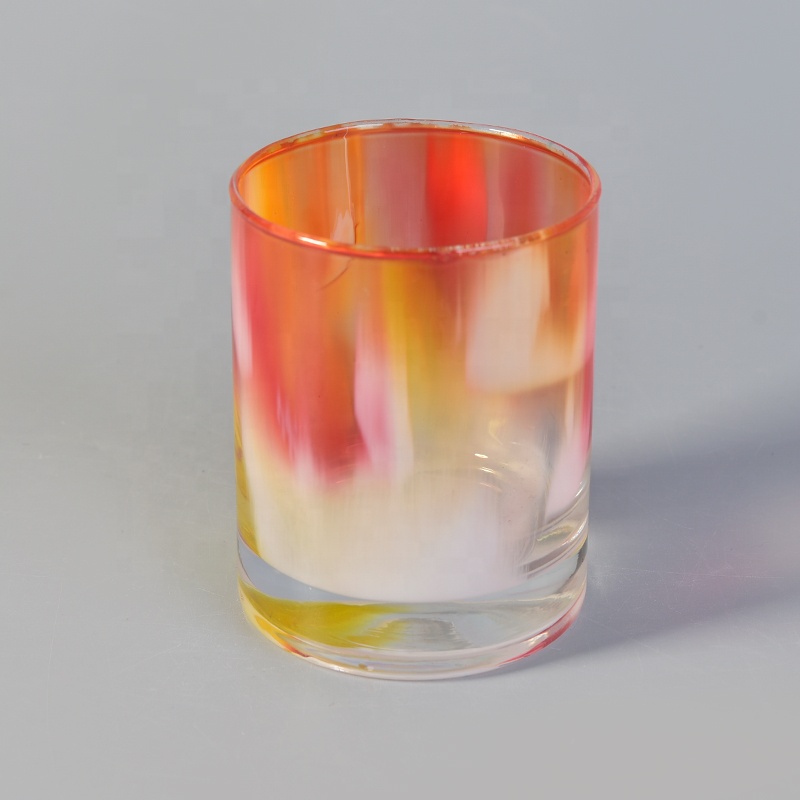 300ml Cylinder painting decorative glass candle jar wholesales