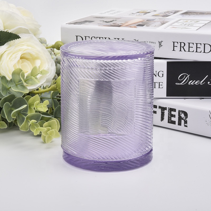 Crystal wholesale candle vessels custom glass candle jar with lid supplier