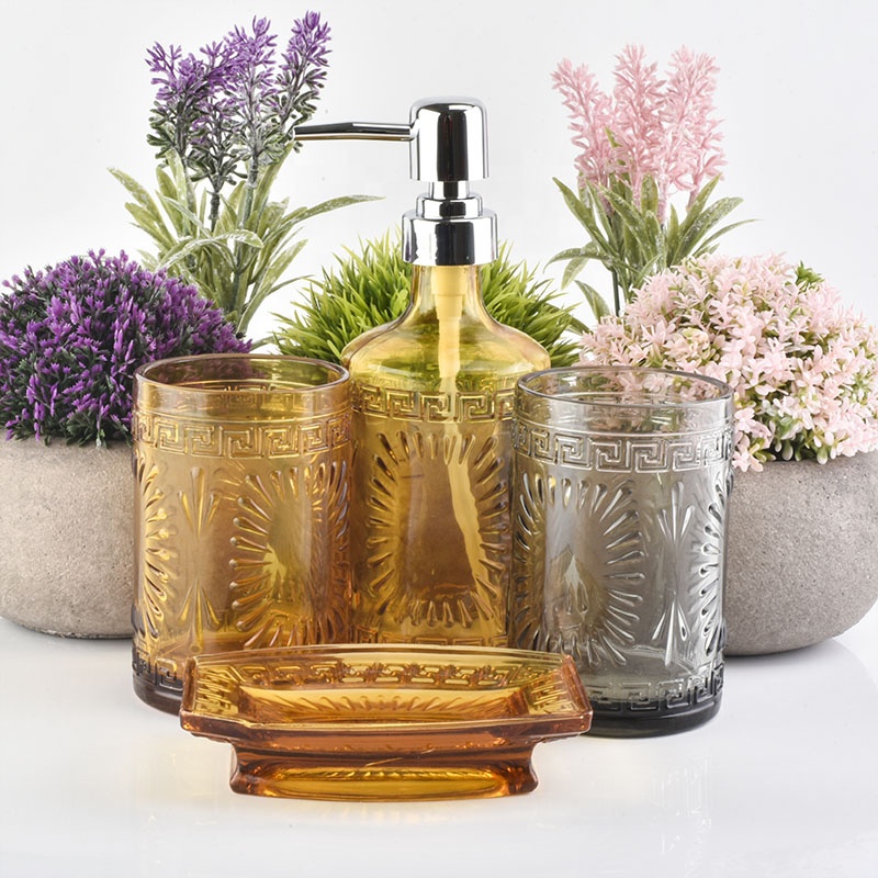 4pc vanity glass bathroom shower accessories kits toilet wholesales